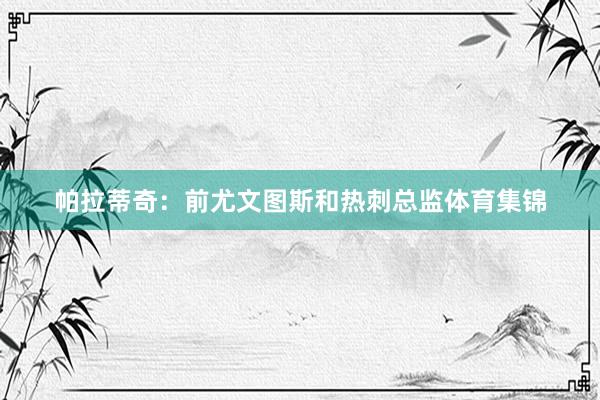 帕拉蒂奇：前尤文图斯和热刺总监体育集锦