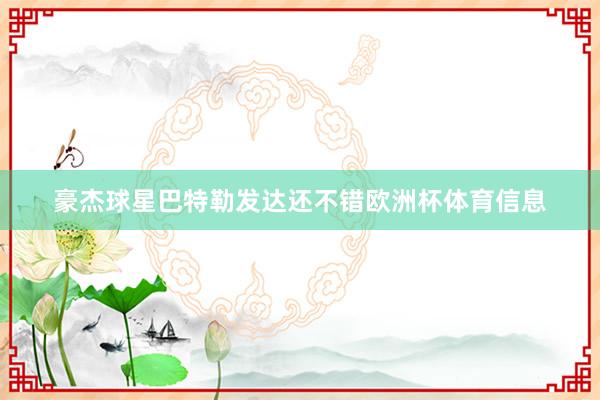 豪杰球星巴特勒发达还不错欧洲杯体育信息