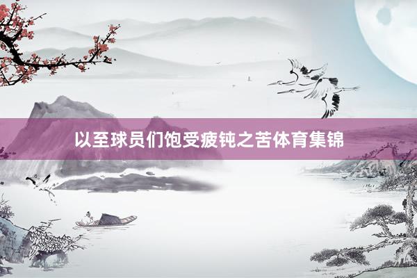 以至球员们饱受疲钝之苦体育集锦